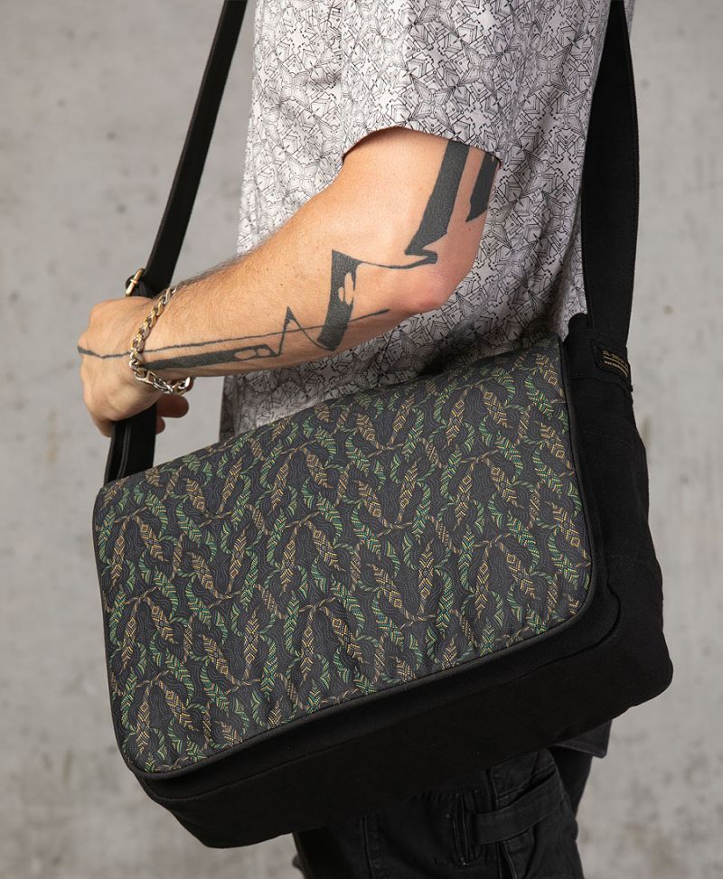tribal messenger bag for laptop canvas vegan 