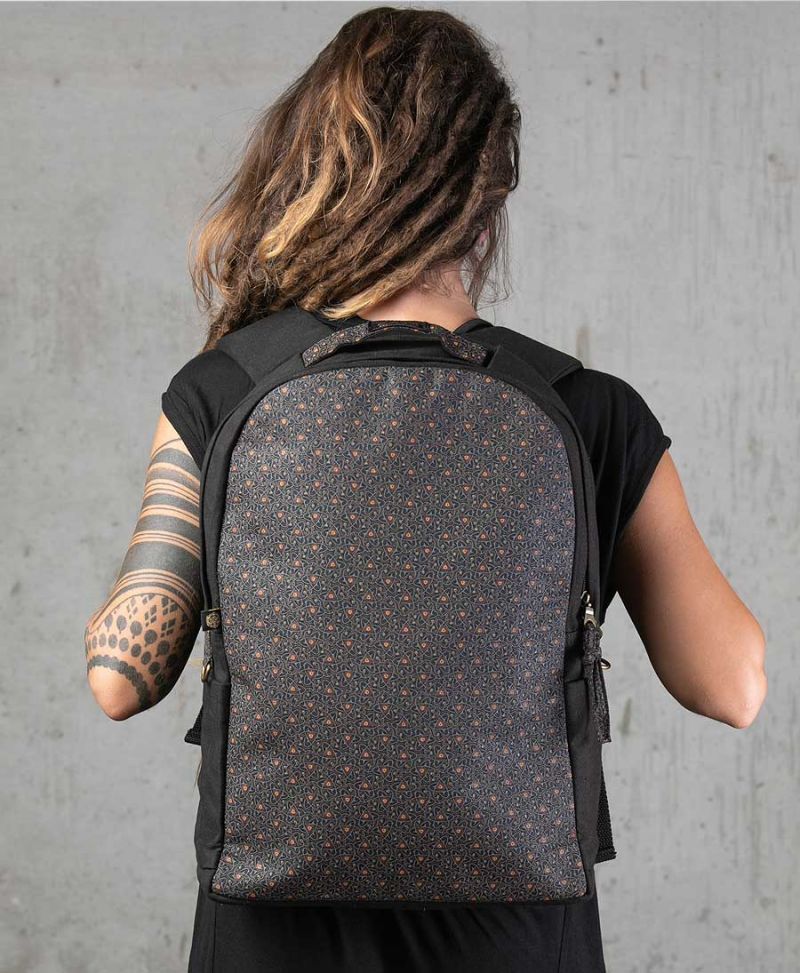 tribal backpack vegan canvas laptop bag