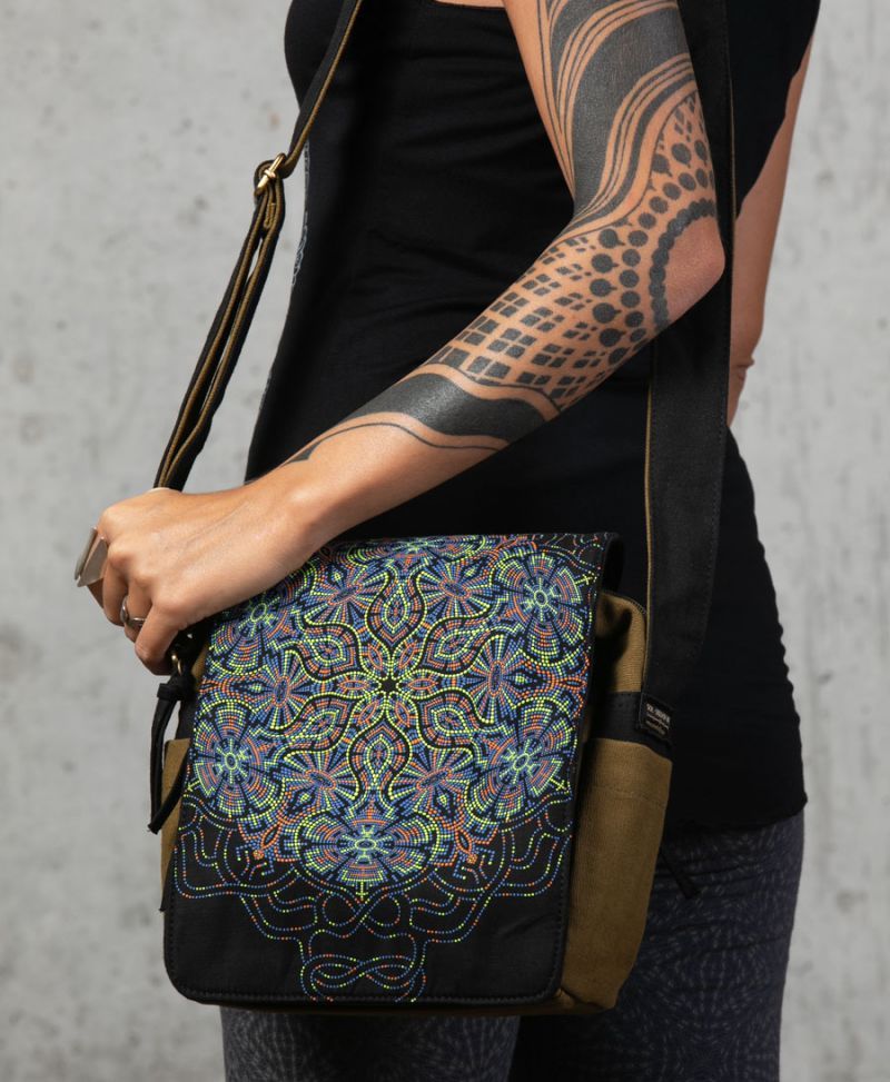 psychedelic clothing cross body bags