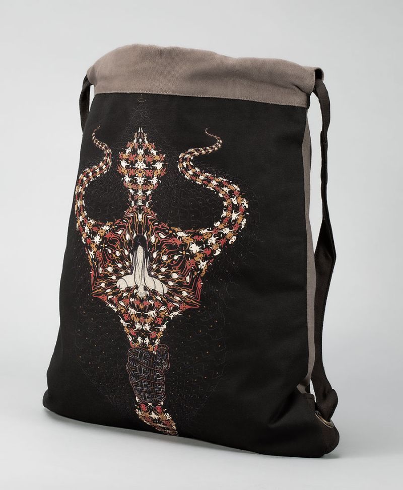 psy trance sack bag drawstring backpack