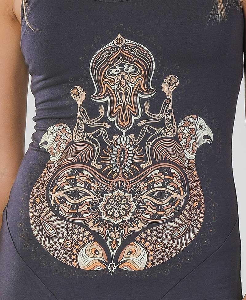 psychedelic clothing women tunic dress hamsa
