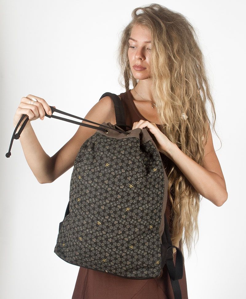 psy trance festival drawstring backpack canvas sack bag bee hive