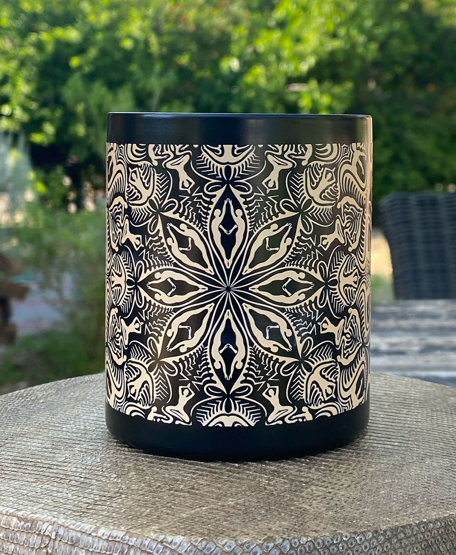 yoga pose mug for travel 