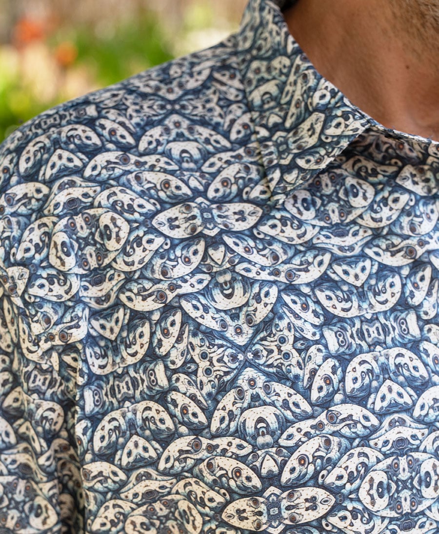 Fungi button up shirt for man magic mushroom print