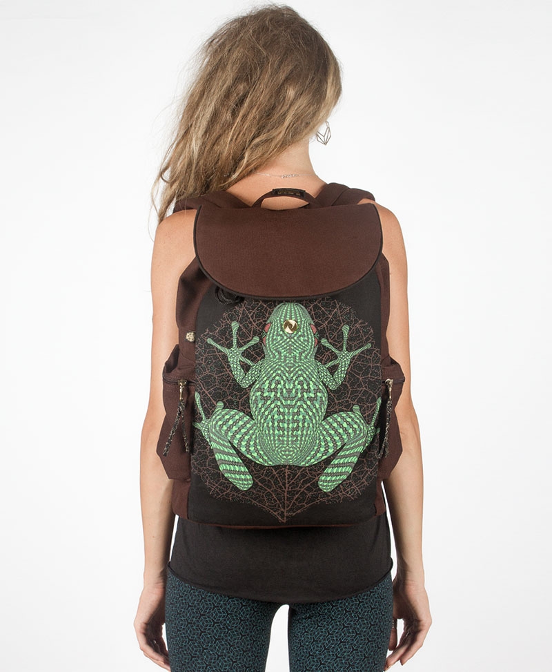 psychedelic canvas backpack for laptop 