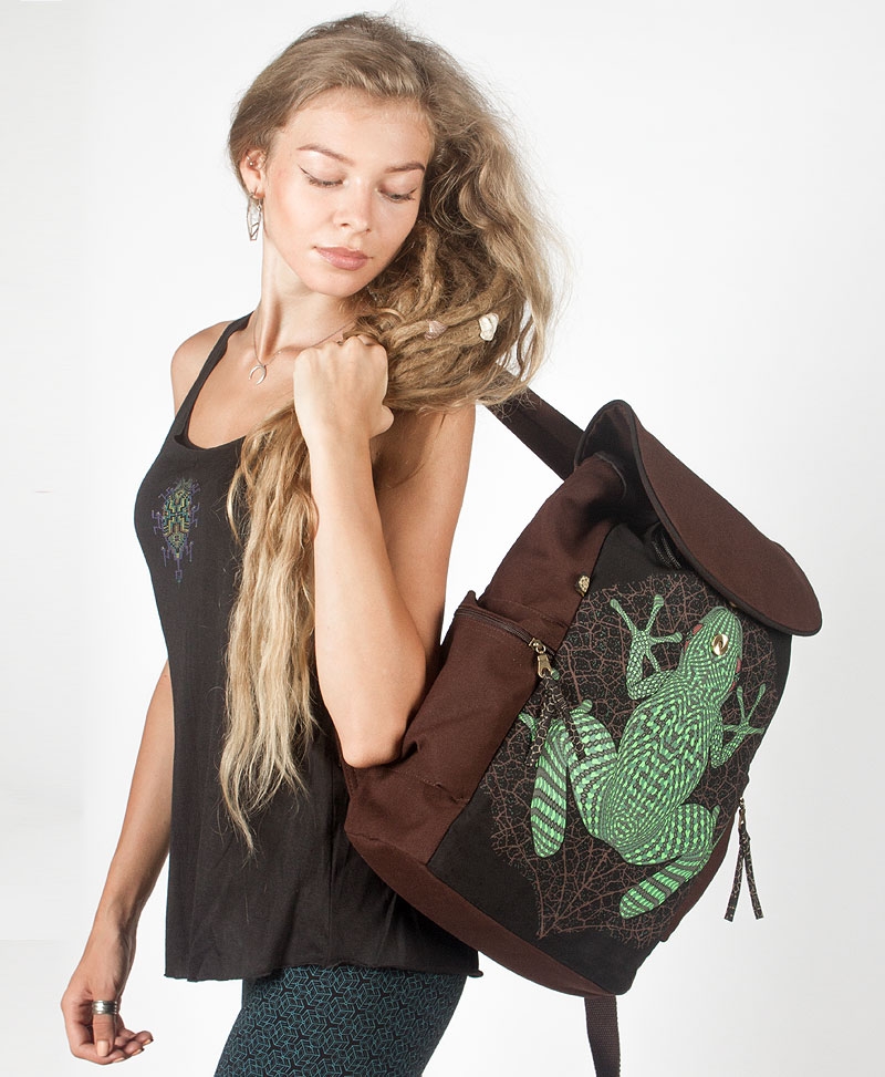 frog-backpack-canvas-laptop-bag-black-brown-psy-trance