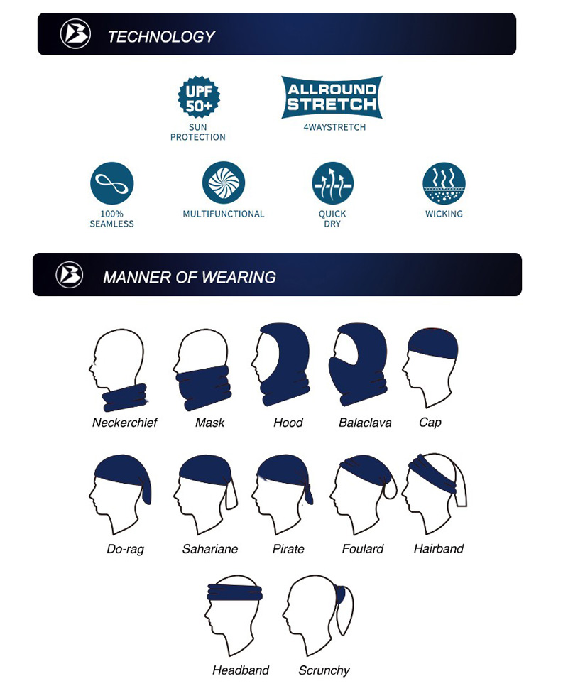 G475 UK Multifunctional Headwear Neckwarmer Snood Scarf Bandana Headband Tube 