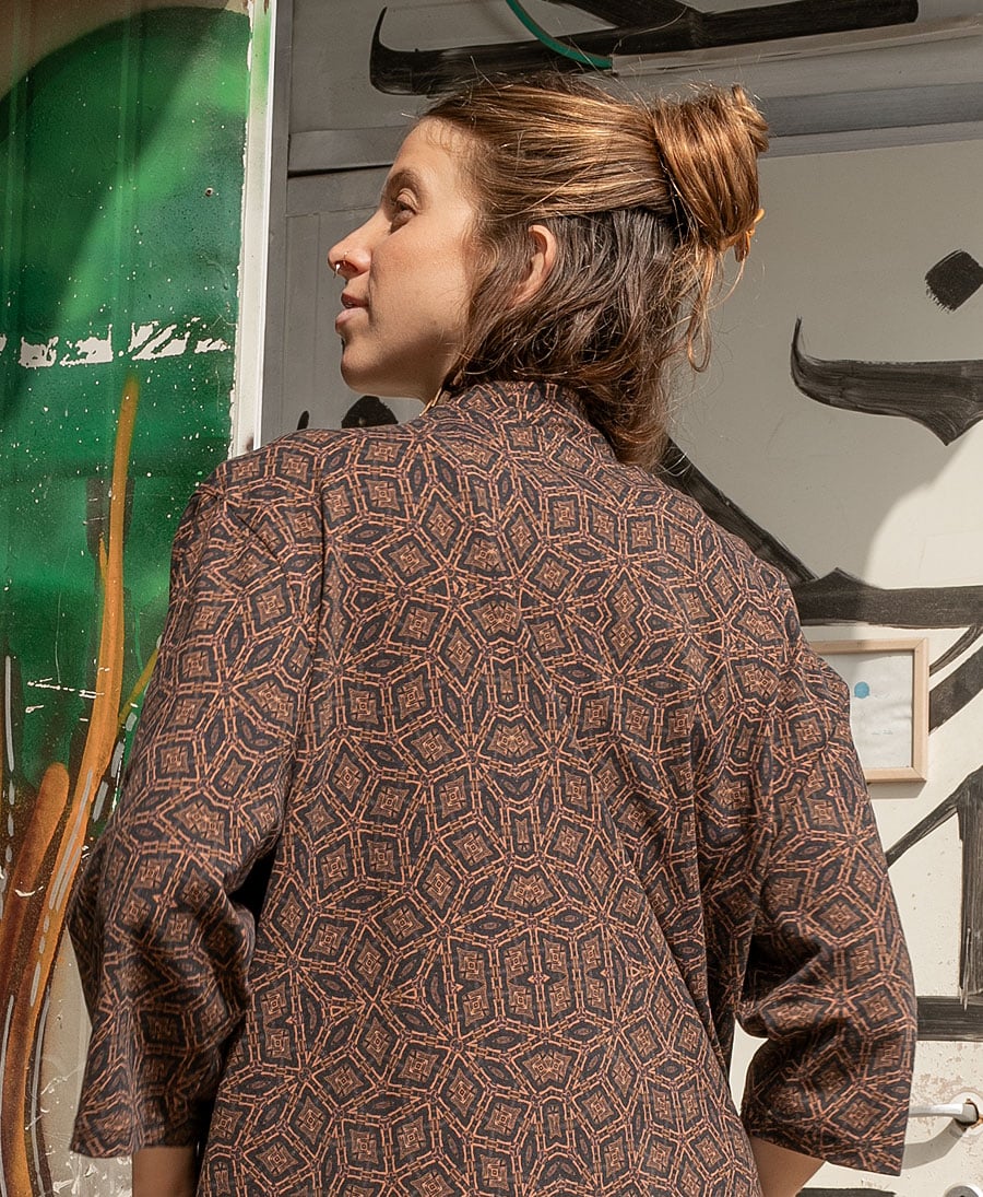 Women's geometric Print Kimono Jacket