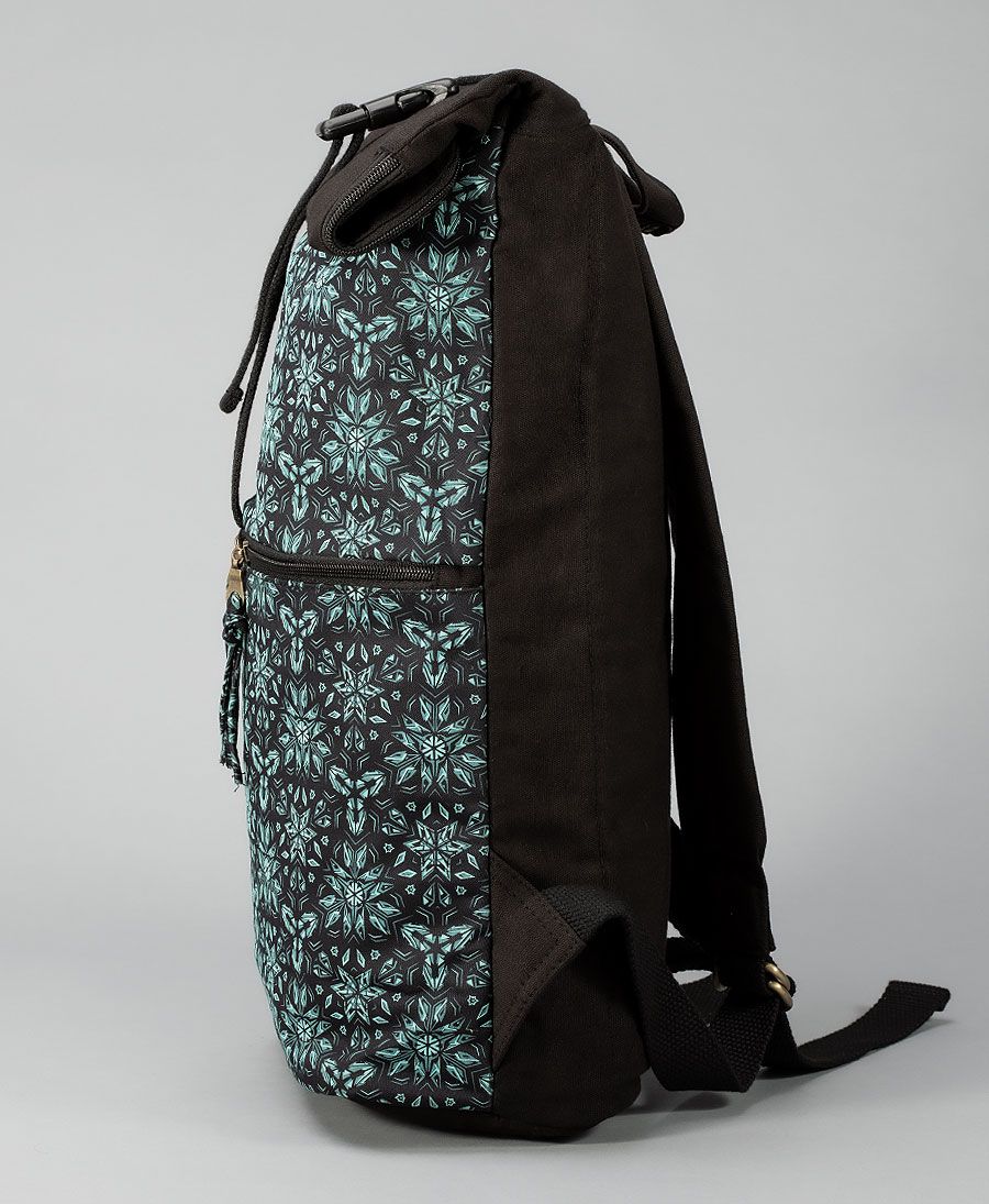 Geometric roll top backpack large canvas travel bag 