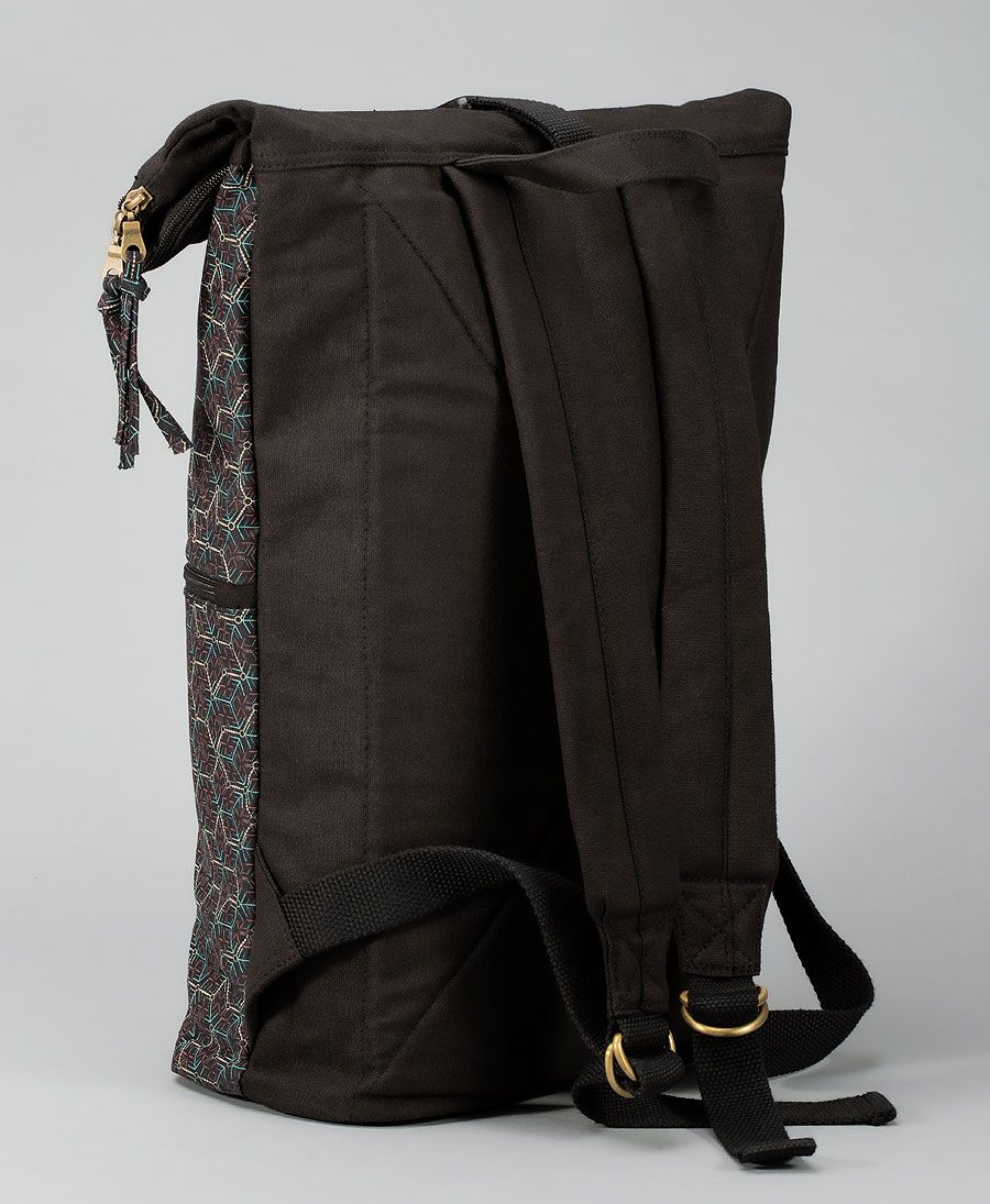 trippy roll top backpack large canvas travel bag 