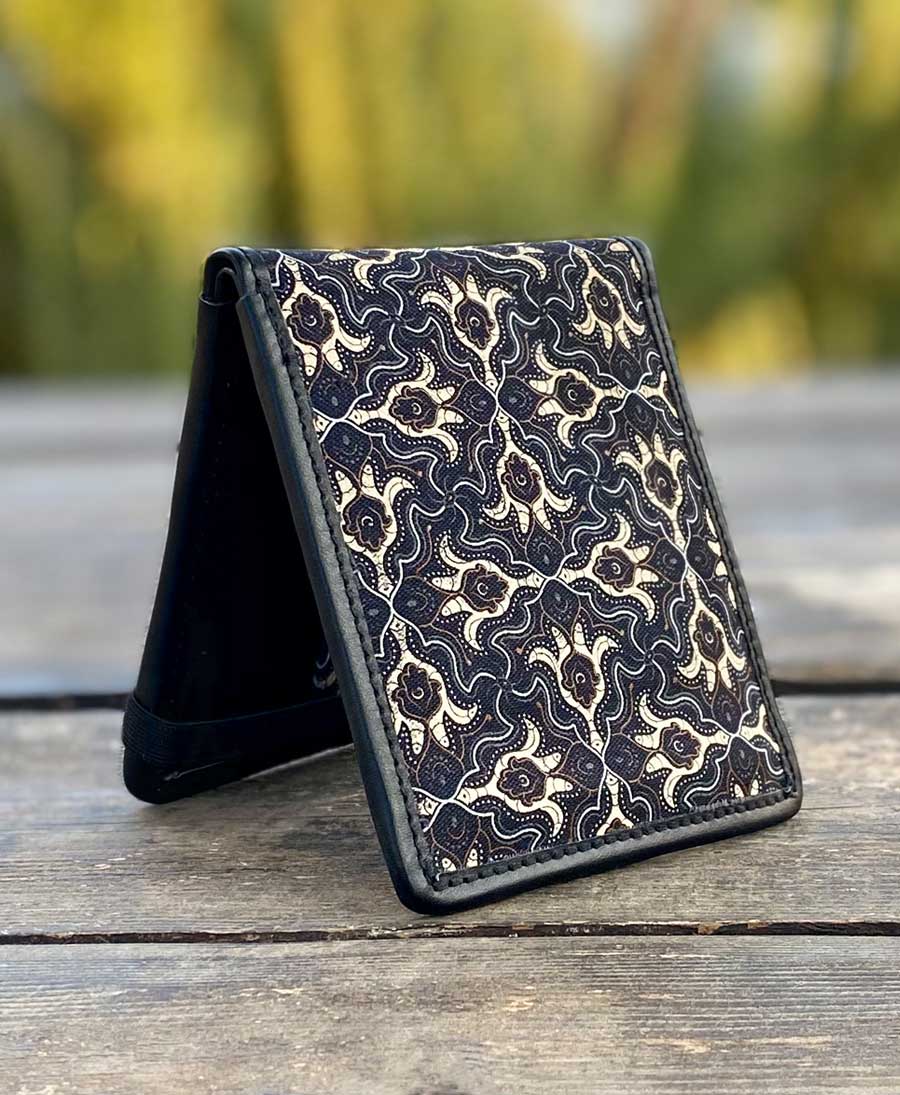 Psychedelic men wallet bifold canvas slim wallet hamsa