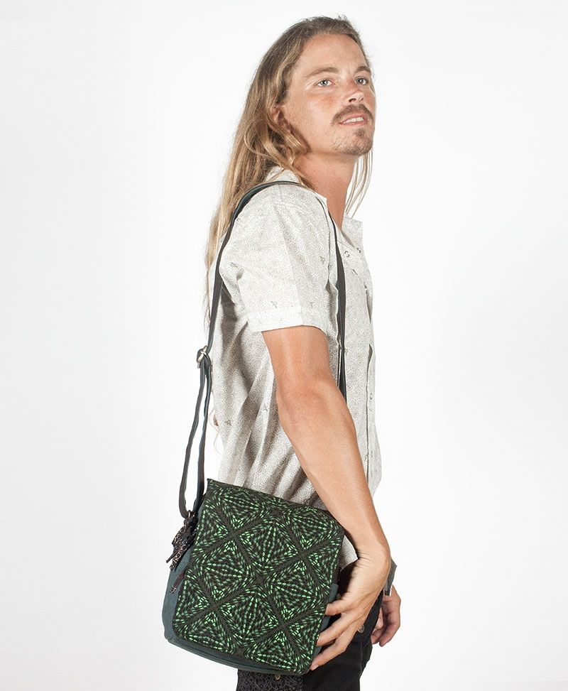 psy trance festival bag crossbody vegan canvas 