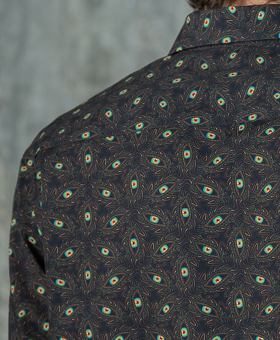 trippy button down shirt for men psychedelic clothing for guys