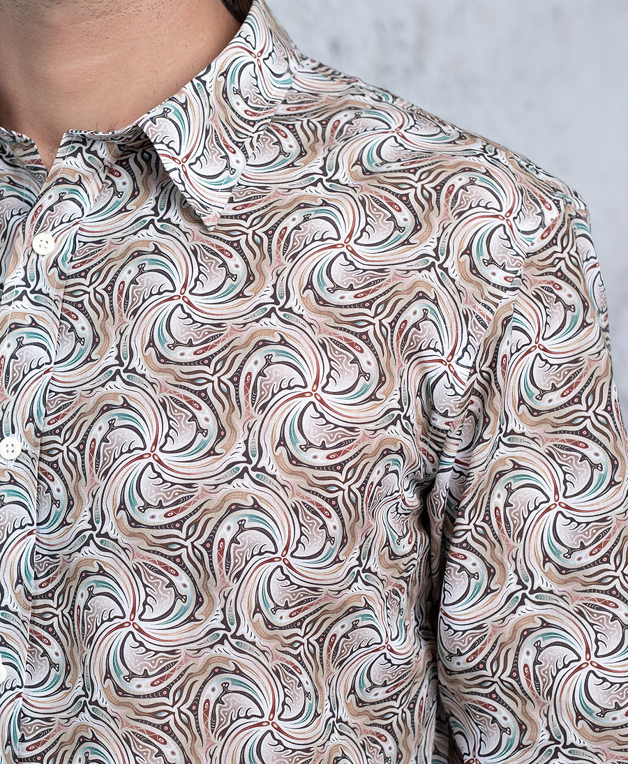 psychedelic men button up shirt 