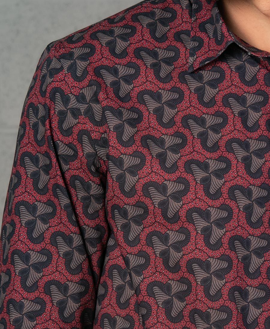 Long sleeve Men Button Down Shirt Magic Mushrooms Print