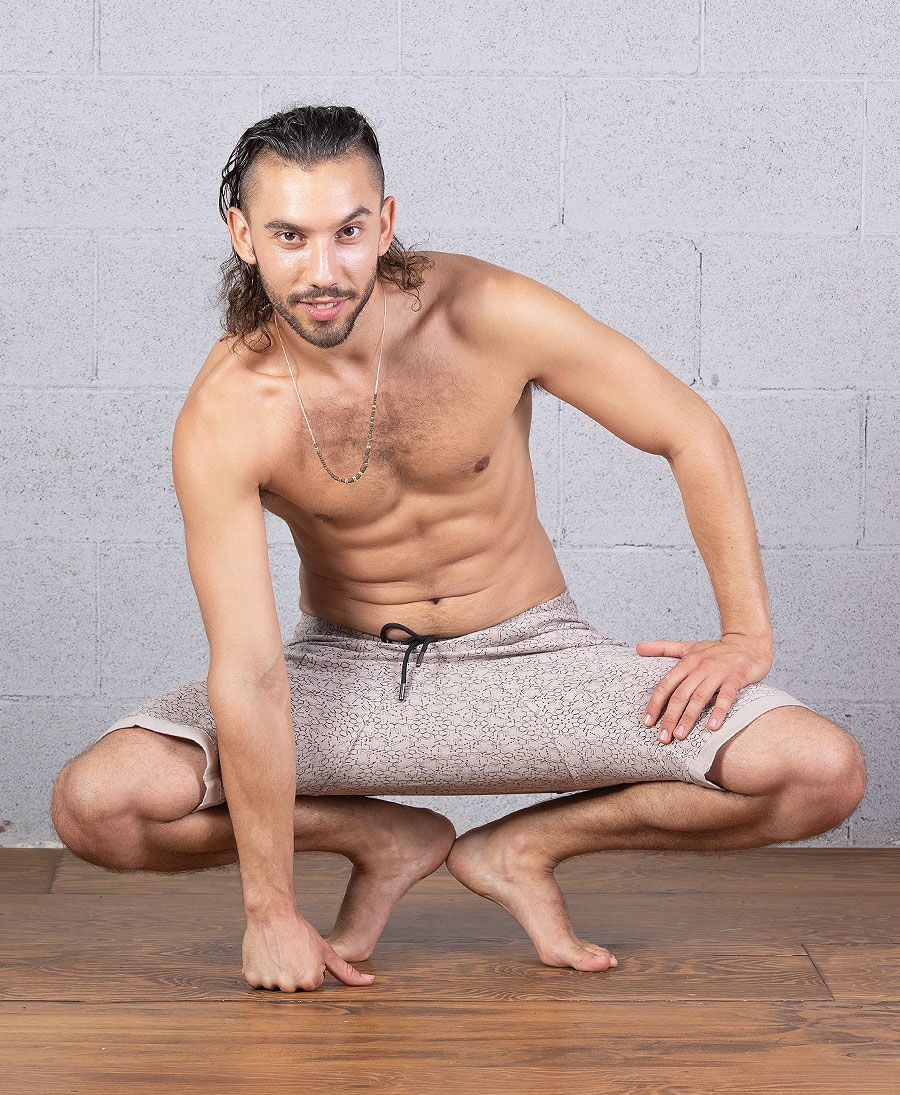 Psychedelic Men's Shorts Cotton Yoga Pants LSD Molecule 