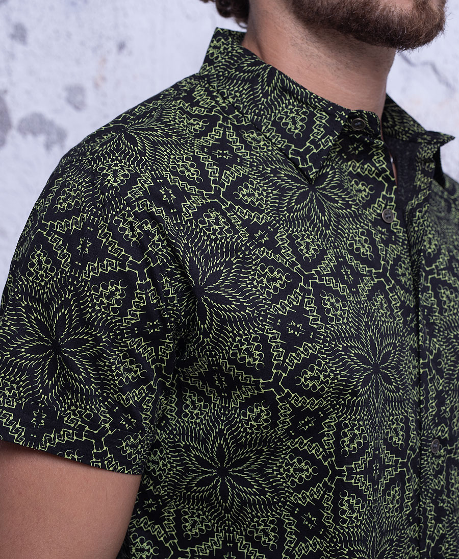 mandala button up shirt for men