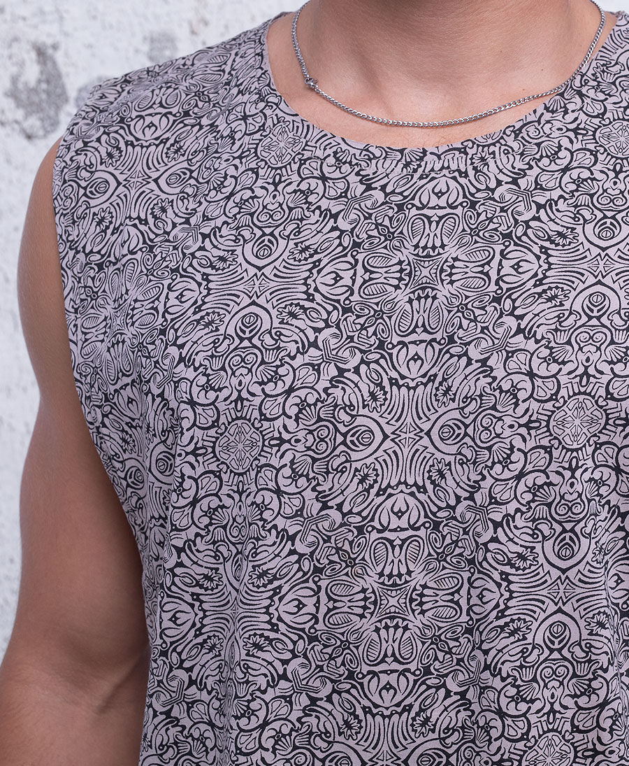 mandala men tank top black