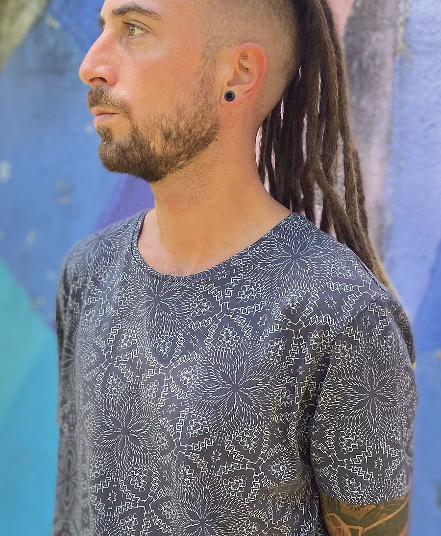 mandala men t shirt grey 