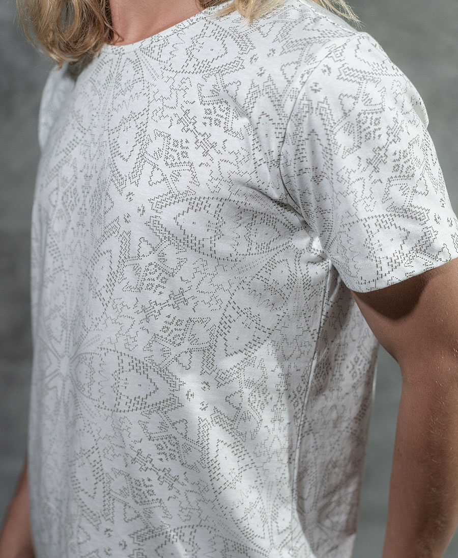 white mandala t-shirt for men 