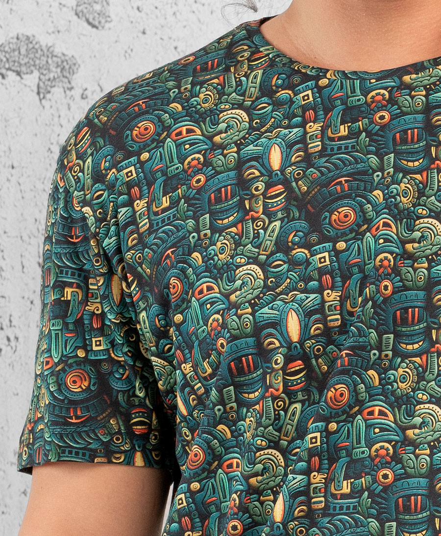 Men T-shirt Mayan Print