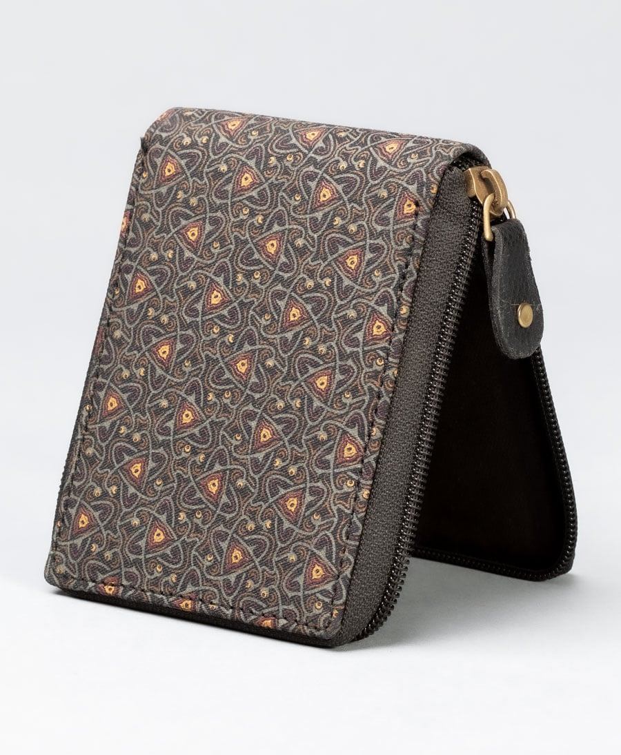 Psychedelic men zipper wallet bifold canvas wallet gift for him