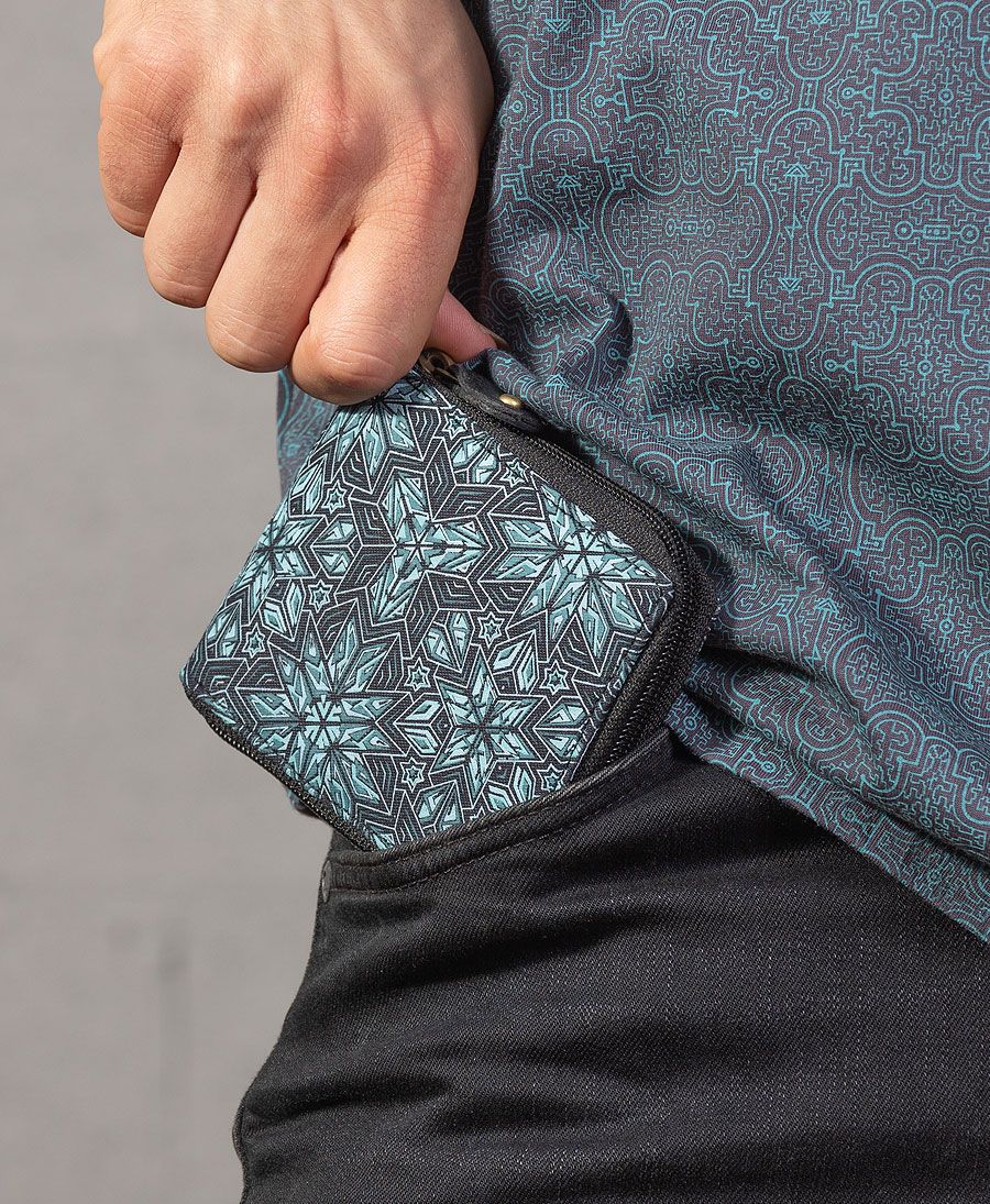geometric wallet for men with zipper