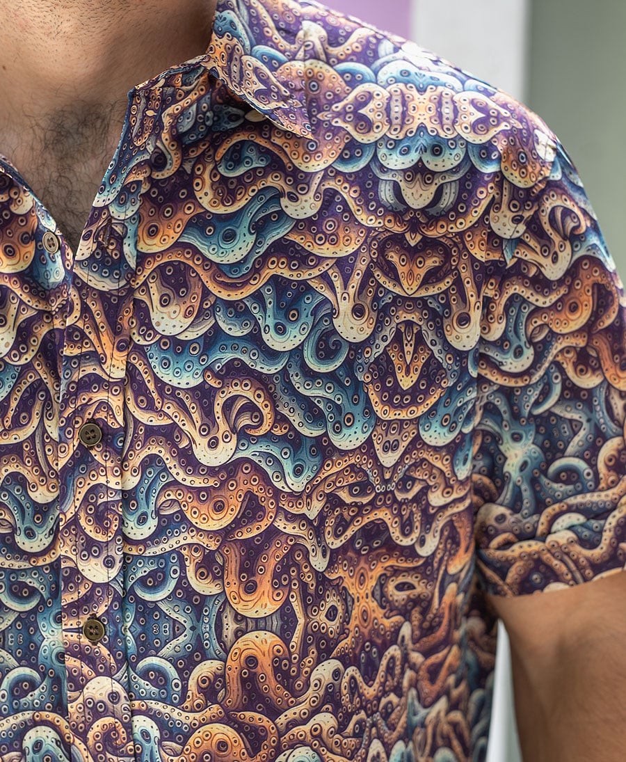 octopus button up shirt