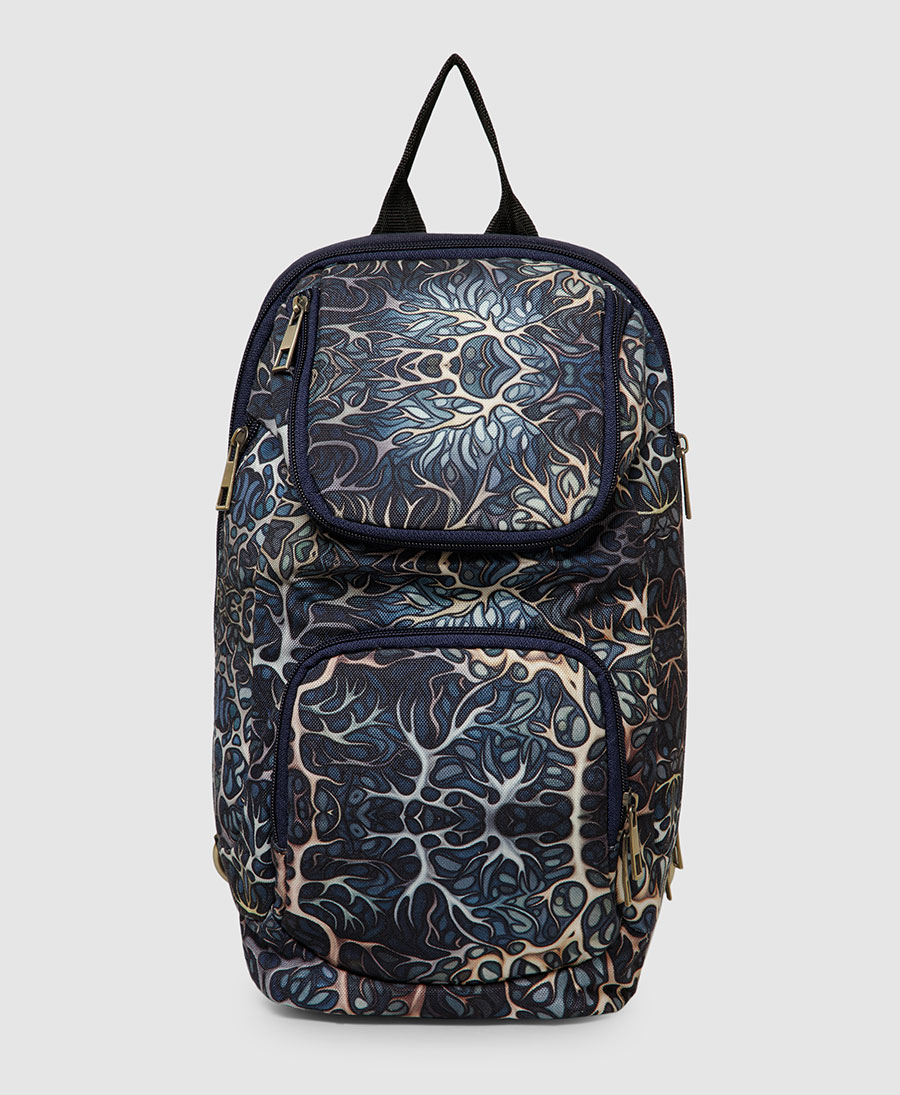 black sling bag printed vegan bags