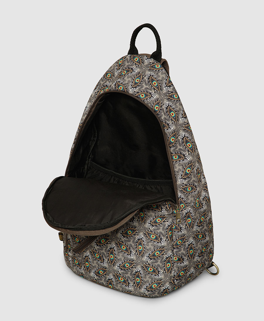 psychedelic sling backpack vegan