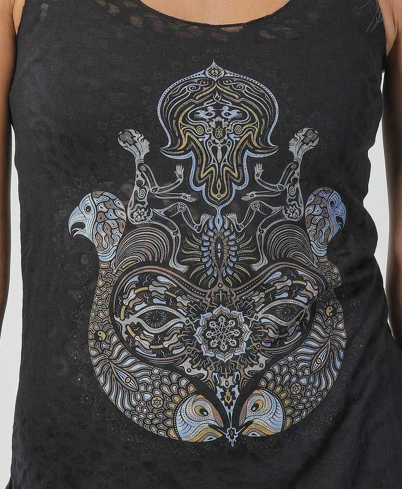 sacred geometry yoga clothing women hamsa tank top