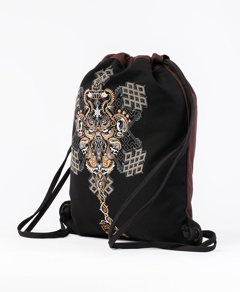 sacred geometry drawstring backpack tribal bag