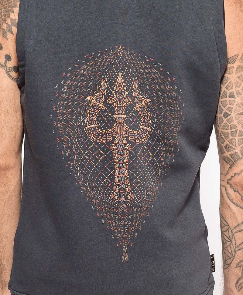 psychedelic clothing mens vest tribal trishul