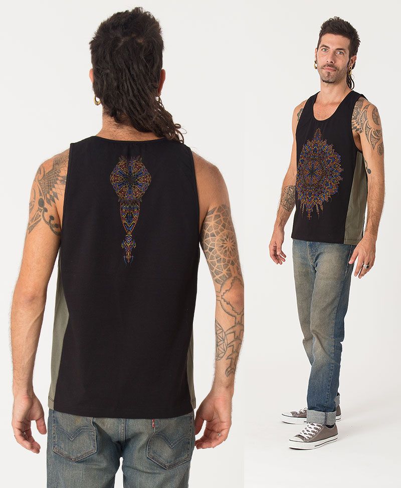 Mexica Tank Top ➟ Green + Black