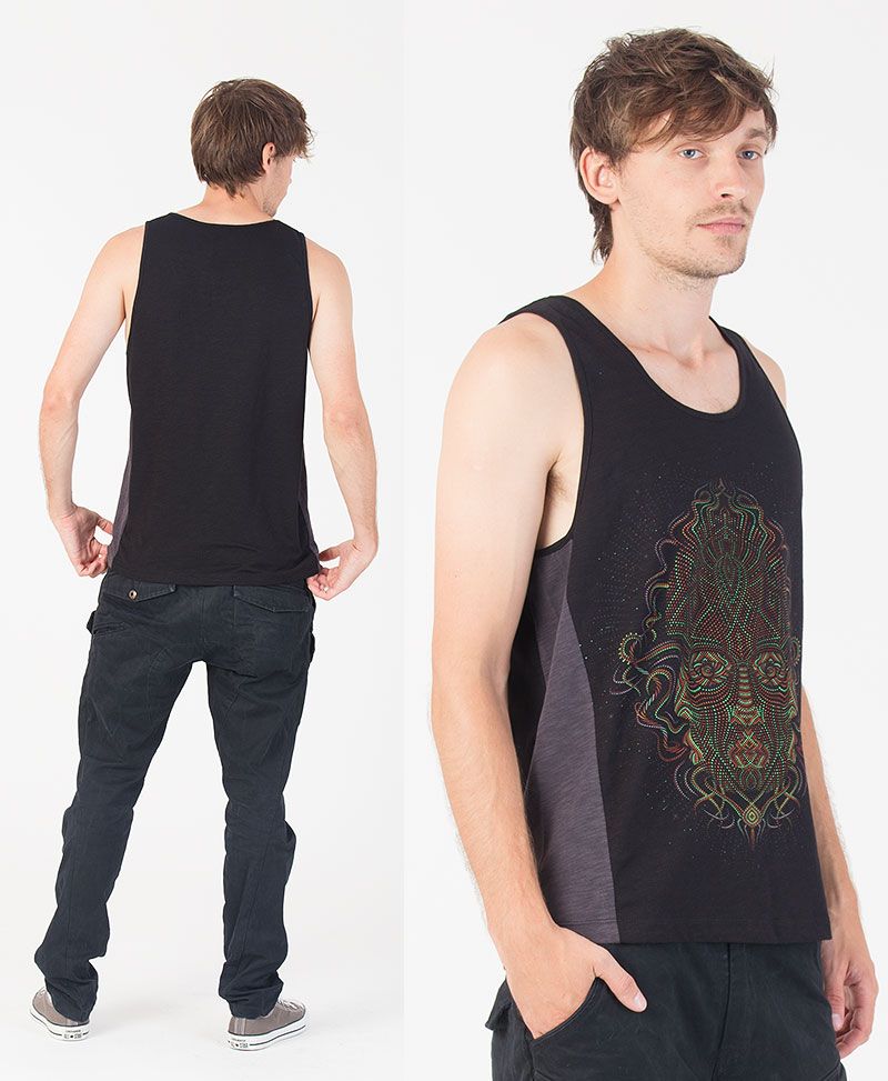 TriMurti Tank Top ➟ Grey + Black