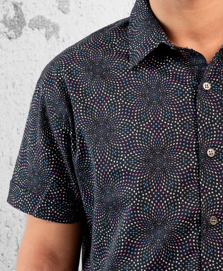 Purple Men Button Up Shirt 