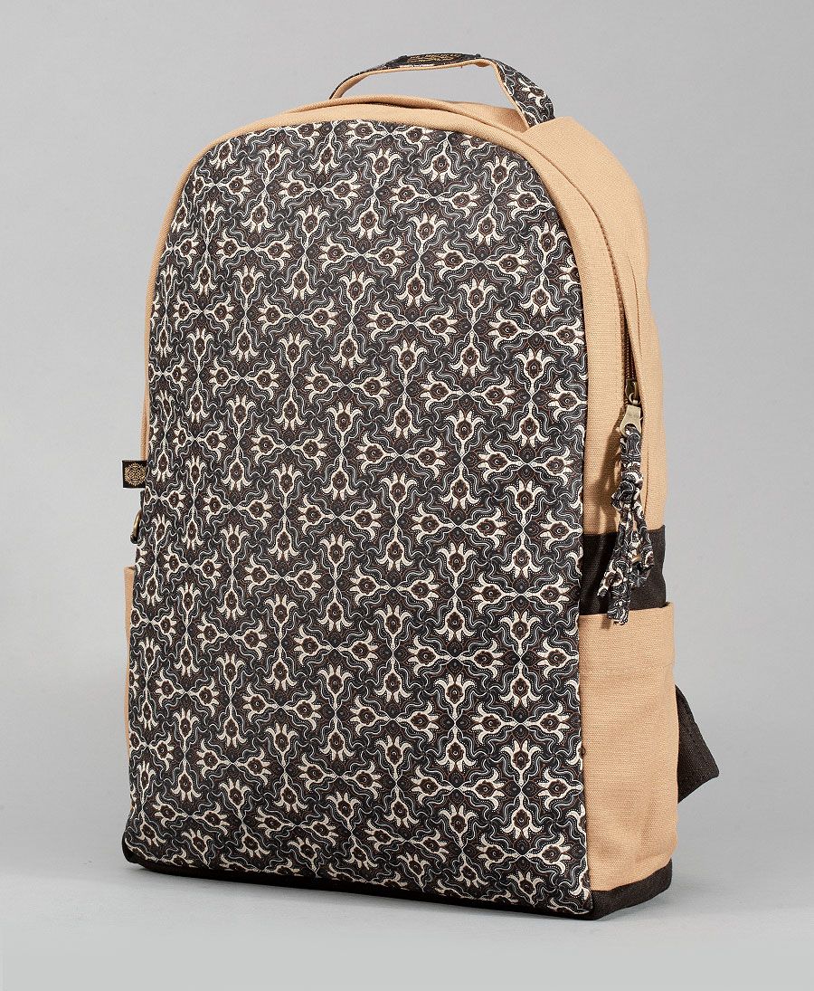 tribal print canvas backpack for women laptop bag