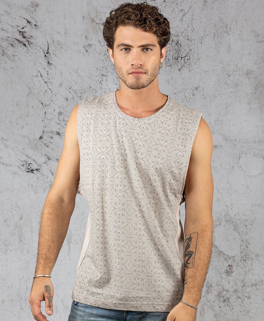 Shipibo Tank Top for men sacred geometry