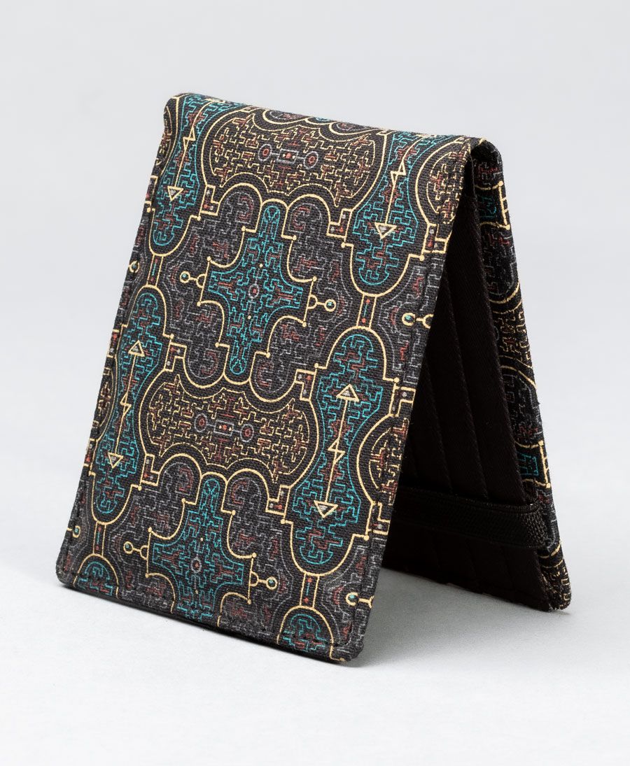 Shipibo mens wallet bifold canvas slim wallet