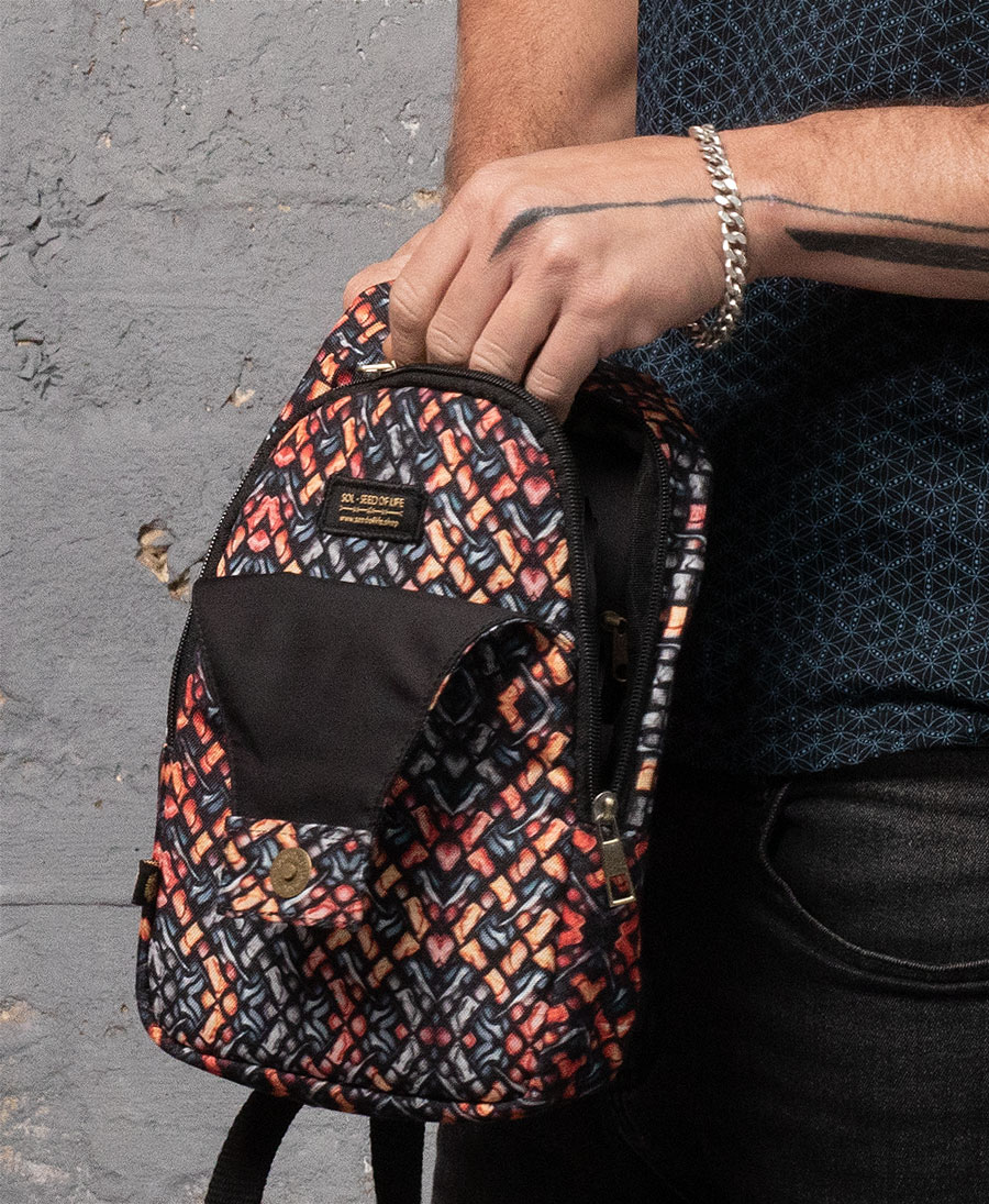 psychedelic cross body sling bag