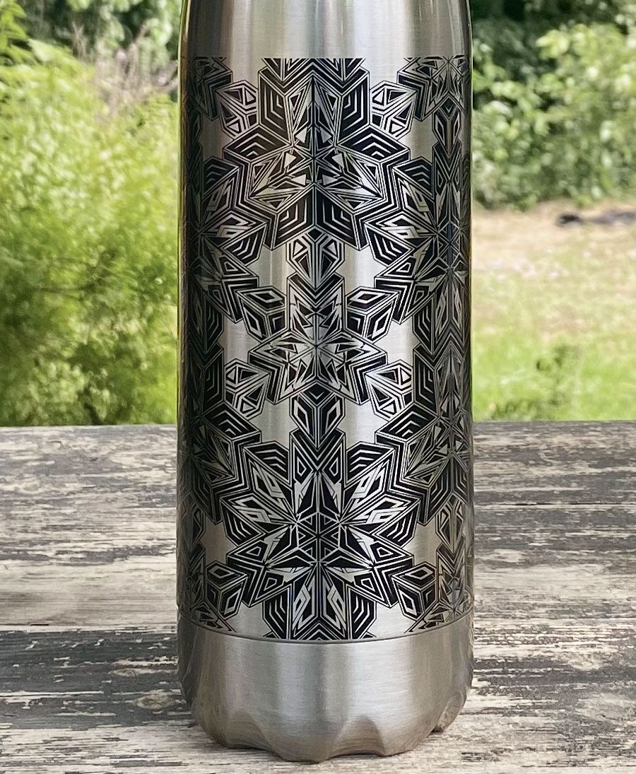 750ml Water Bottle Geometric Print