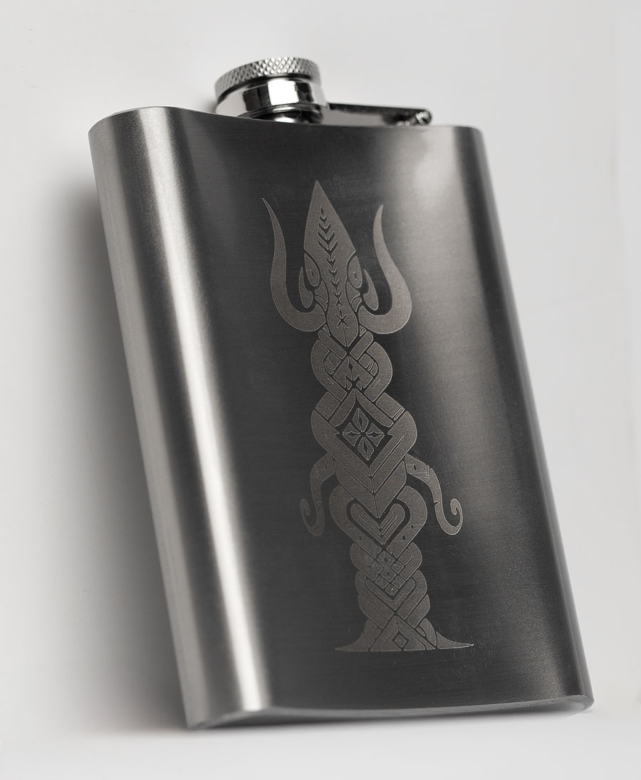 Tribal hip flask