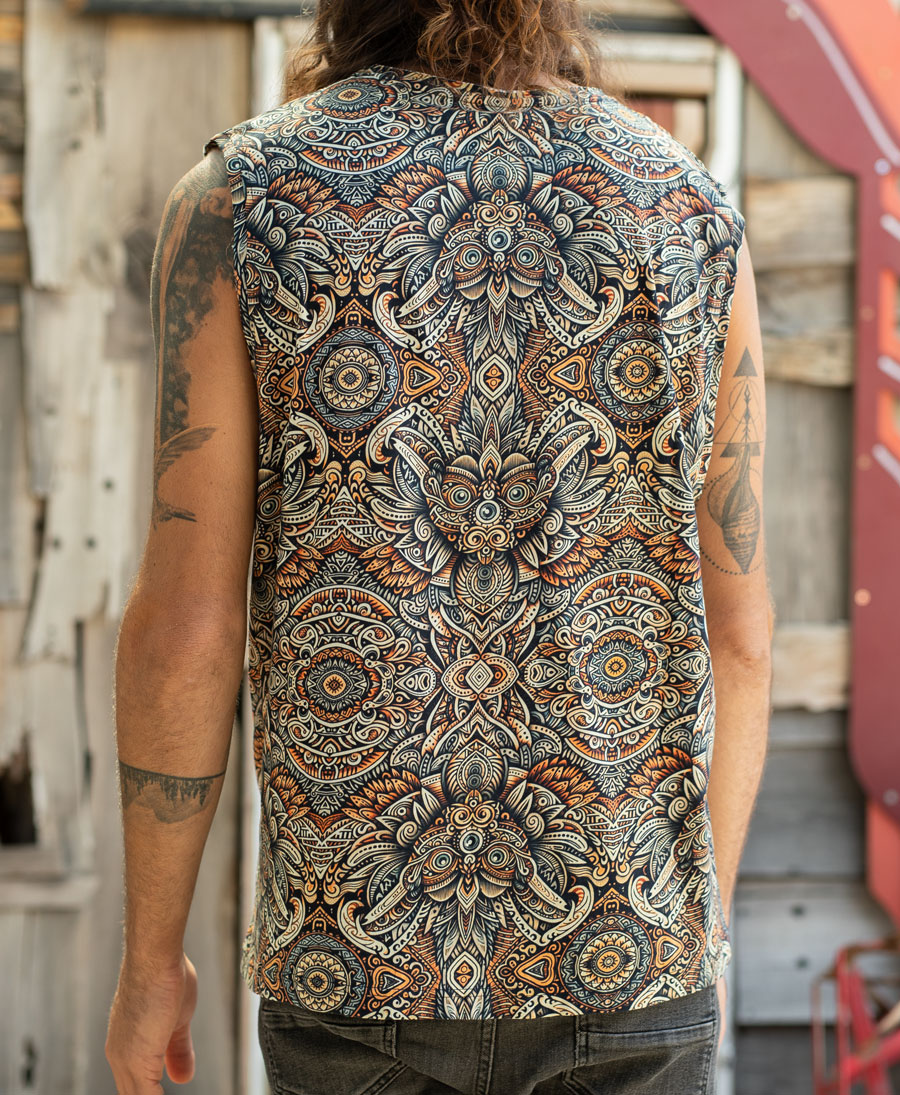 Tribal Printed Tank Top for Men 