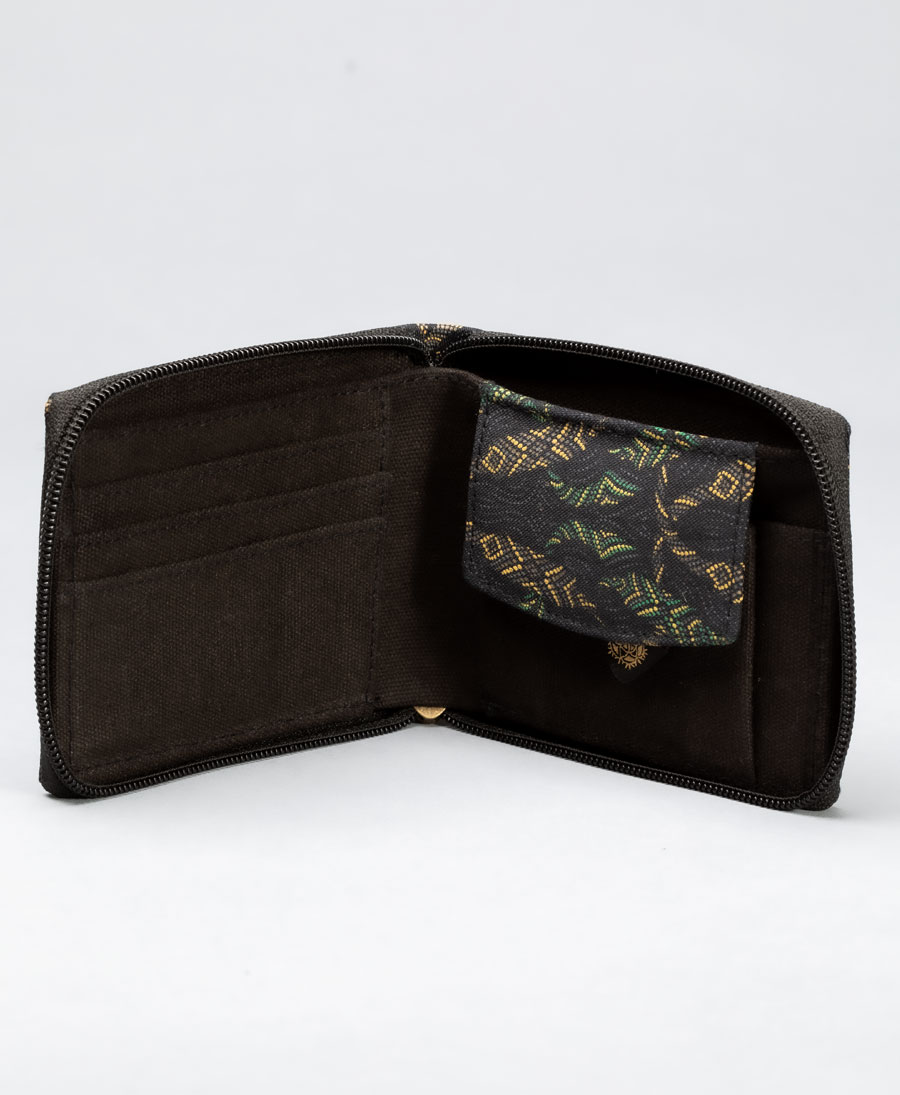 tribal wallet for men zip around canvas wallets