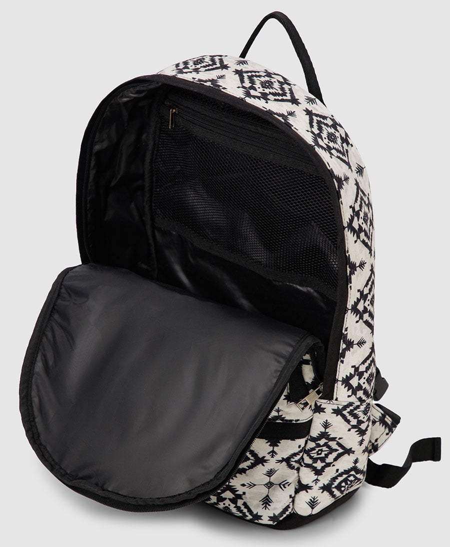 white tribal backpack vegan