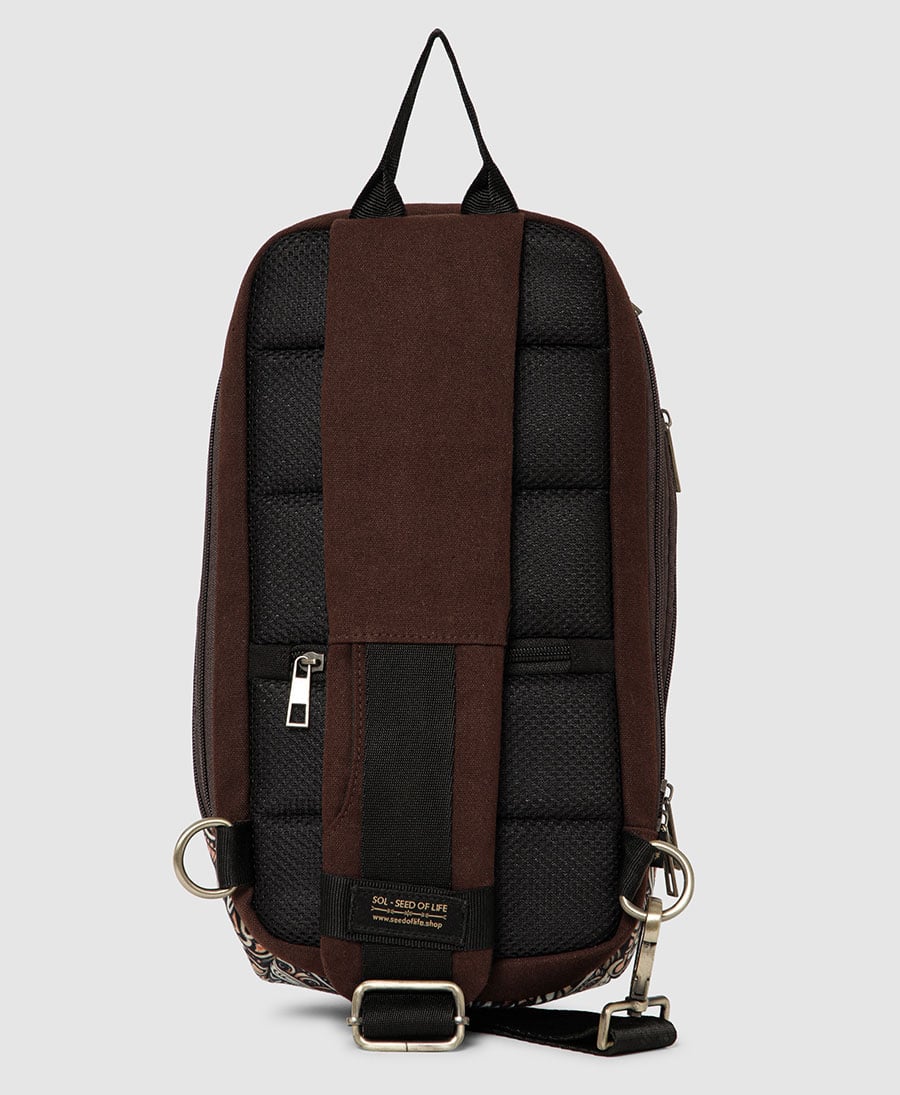 tribal earthy sling bag vegan