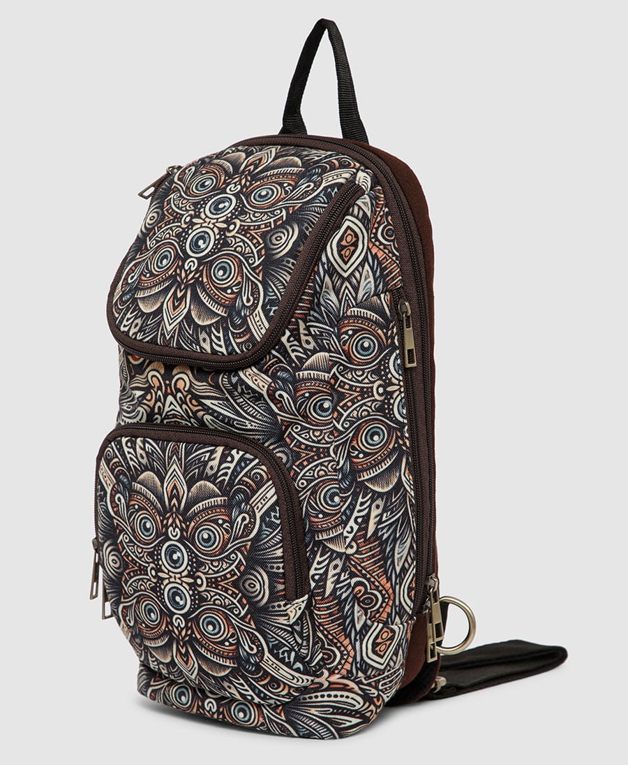 tribal earthy sling bag vegan