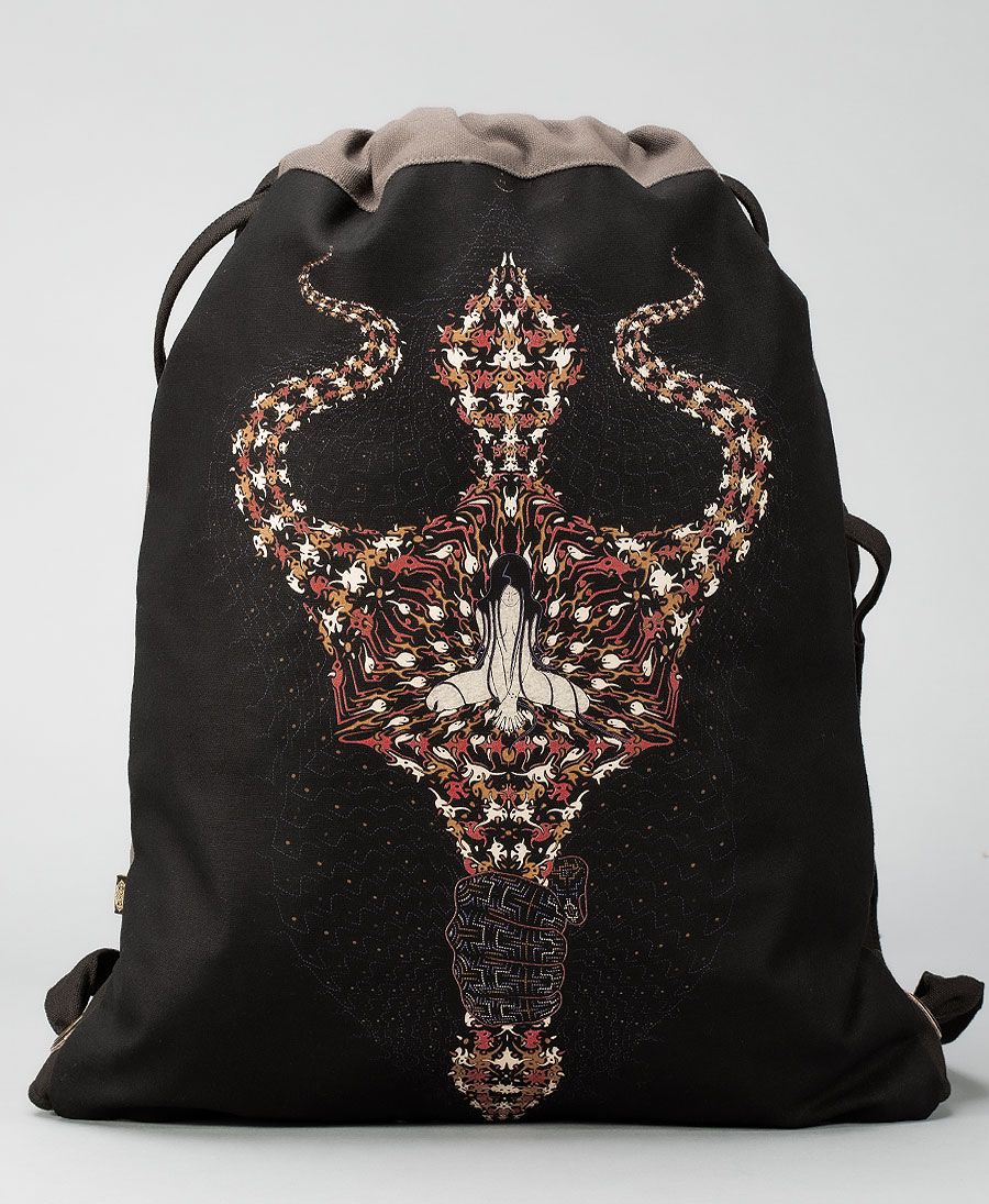 psy trance sack bag drawstring backpack