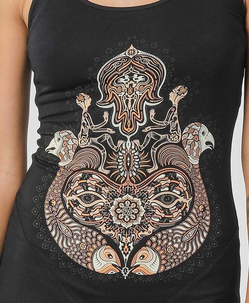 psychedelic clothing women tunic dress hamsa