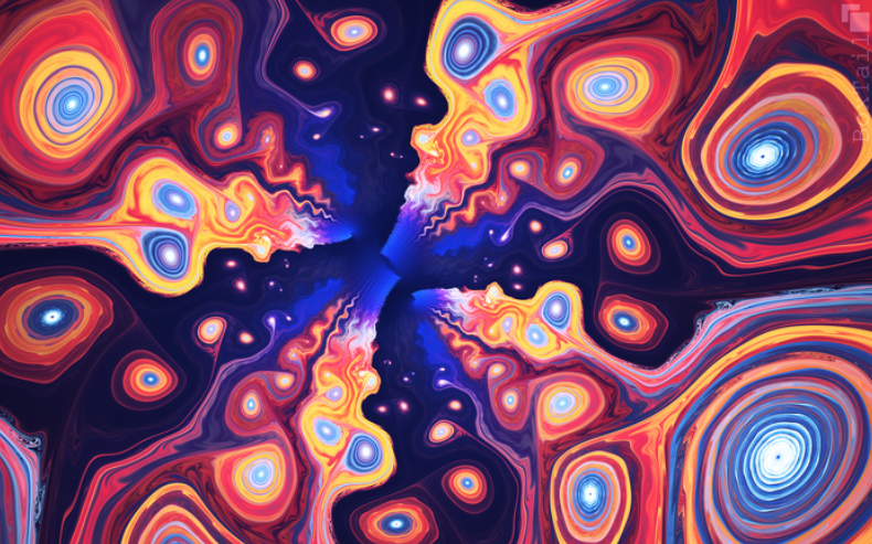 Intricate patterns in cosmos and psychedelic style